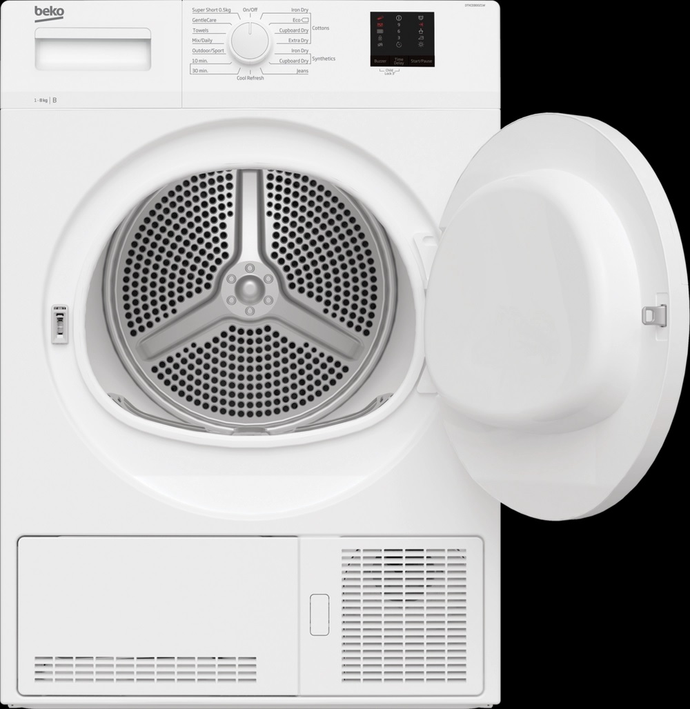 Beko DTKCE80021W Condenser Tumble Dryer, 8kg - White - Image 2 Beko DTKCE80021W Condenser Tumble Dryer, 8kg - White - Image 2