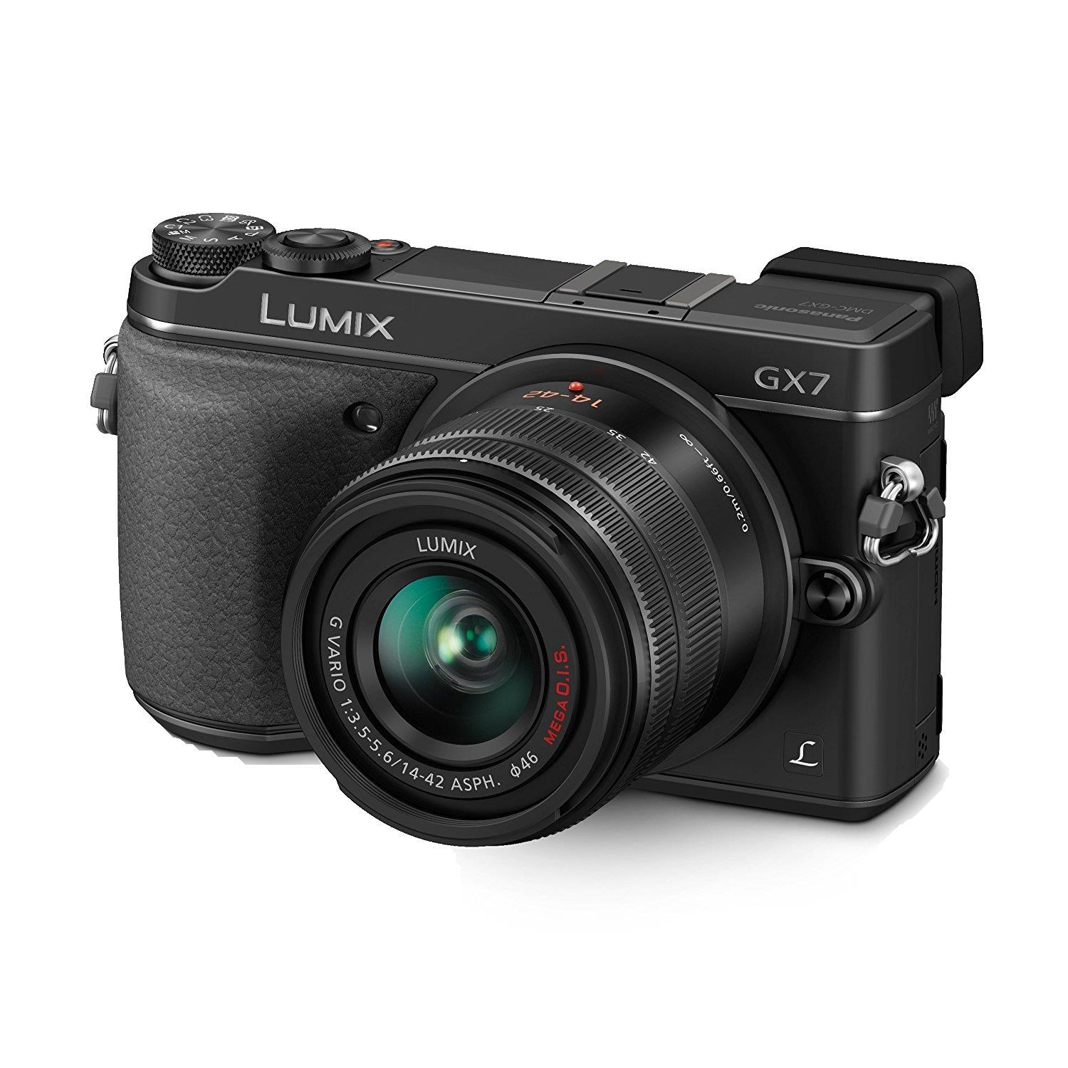 Panasonic DMCGX7BK 16 Megapixel Digital Camera Lens Kit with 14 - 42mm Lens in Black