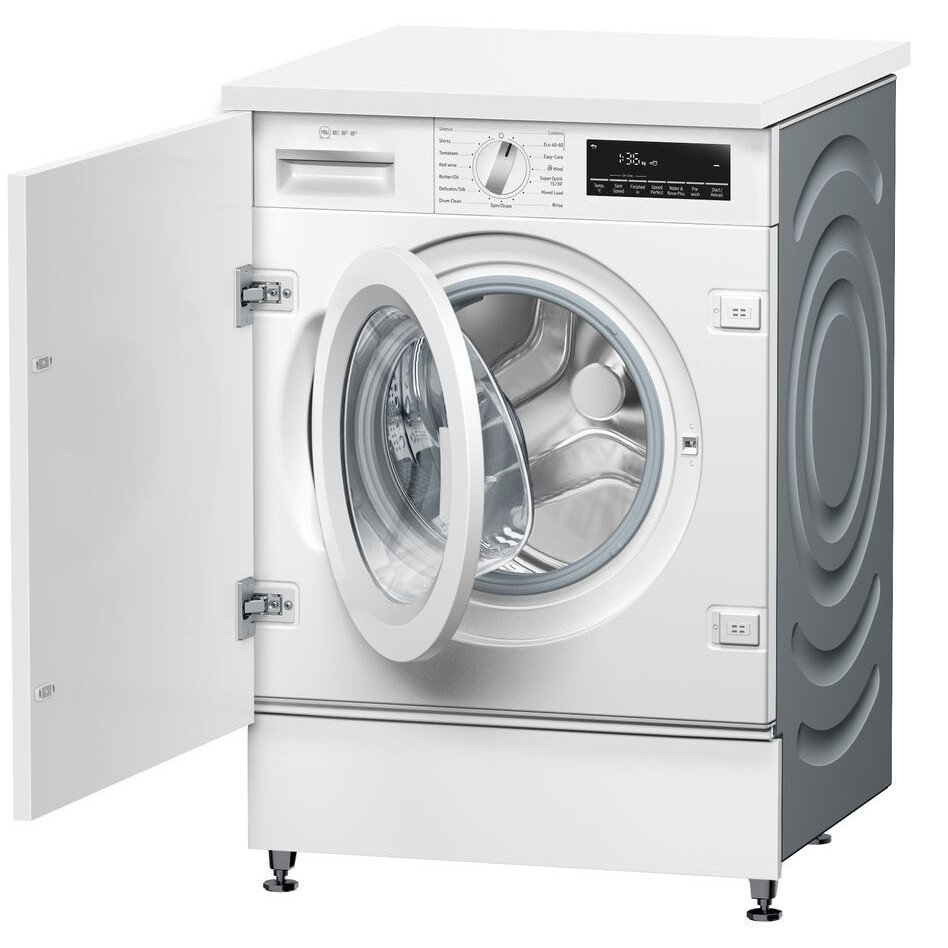 Neff W544BX2GB Integrated Washing Machine, 8kg, 1400 Spin, White, C Rated - Image 2 Neff W544BX2GB Integrated Washing Machine, 8kg, 1400 Spin, White, C Rated - Image 2