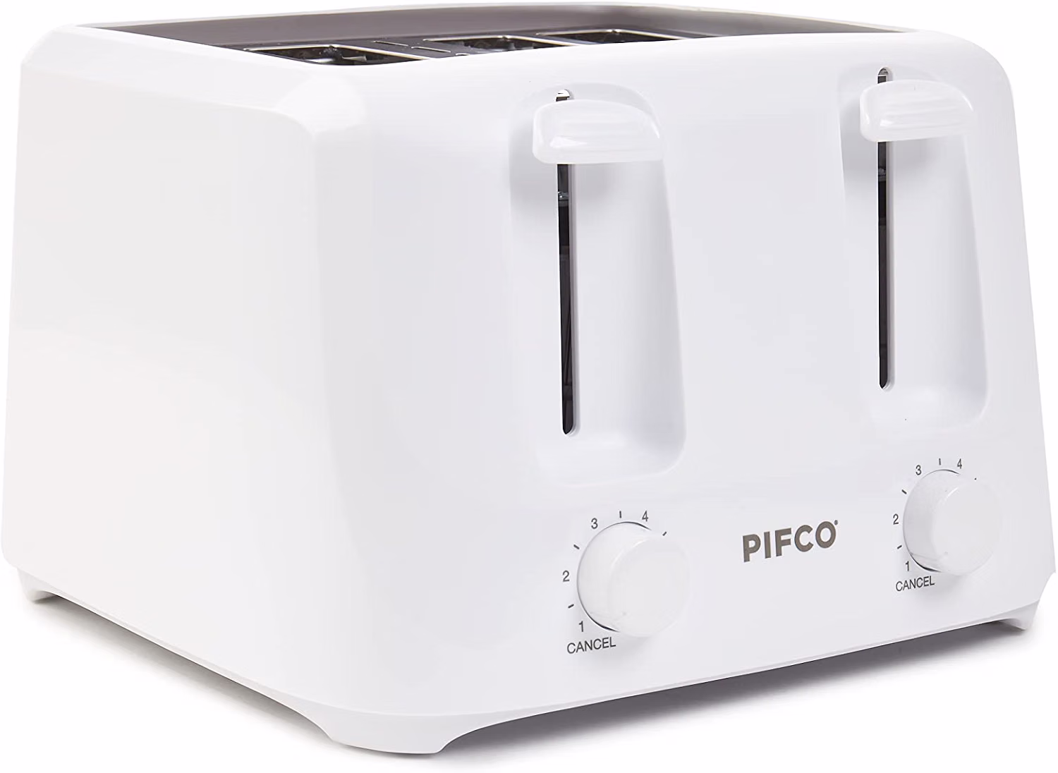 PIFCO Toaster 4 Slice 6 Browning Controls & Anti-Jam Function White