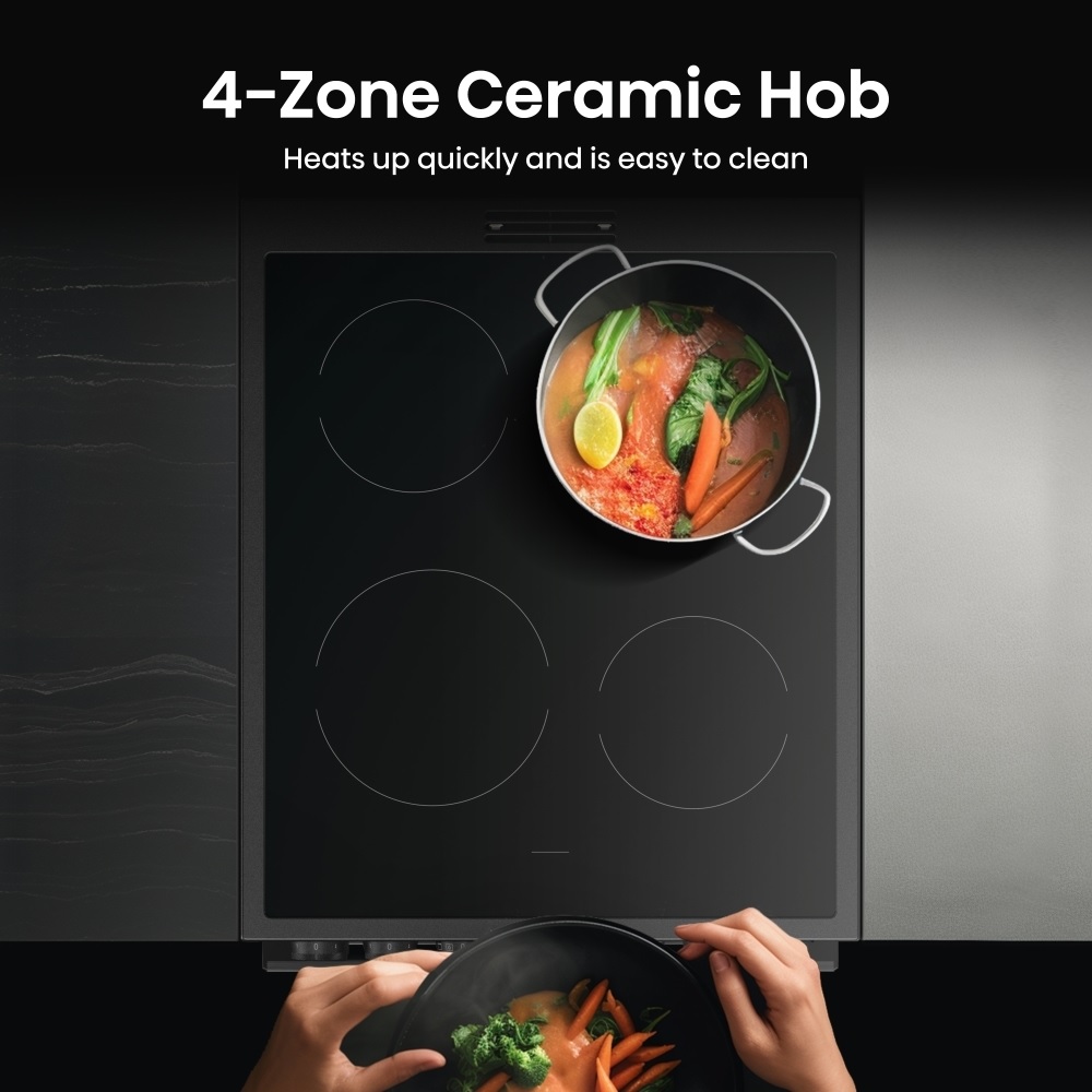 Hisense HDCEC5C10B 50cm Ceramic Electric Cooker with Double Oven – Black - Image 6