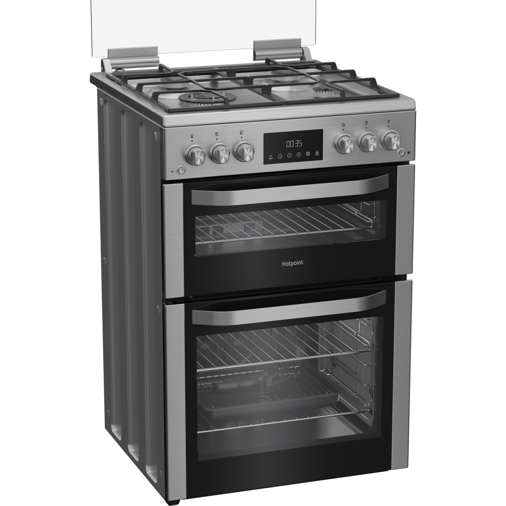 Hotpoint HDG6GDCWX Gas Cooker with Double Oven - Stainless Steel - Image 4 Hotpoint HDG6GDCWX Gas Cooker with Double Oven - Stainless Steel - Image 4