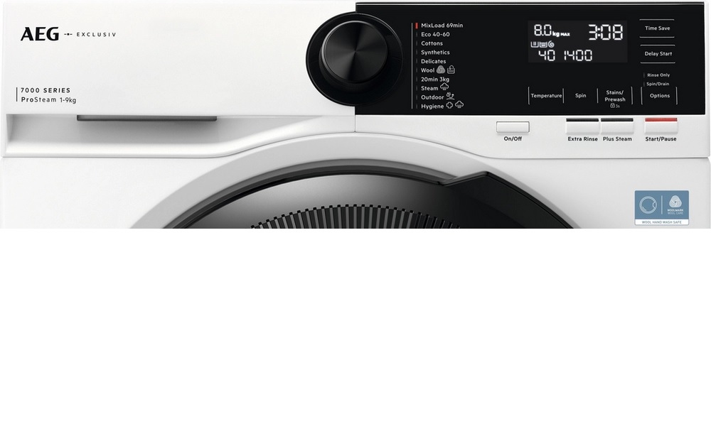AEG LFSR72944B 7000 ProSteam Washing Machine, 9kg, 1400 Spin - White - Image 2