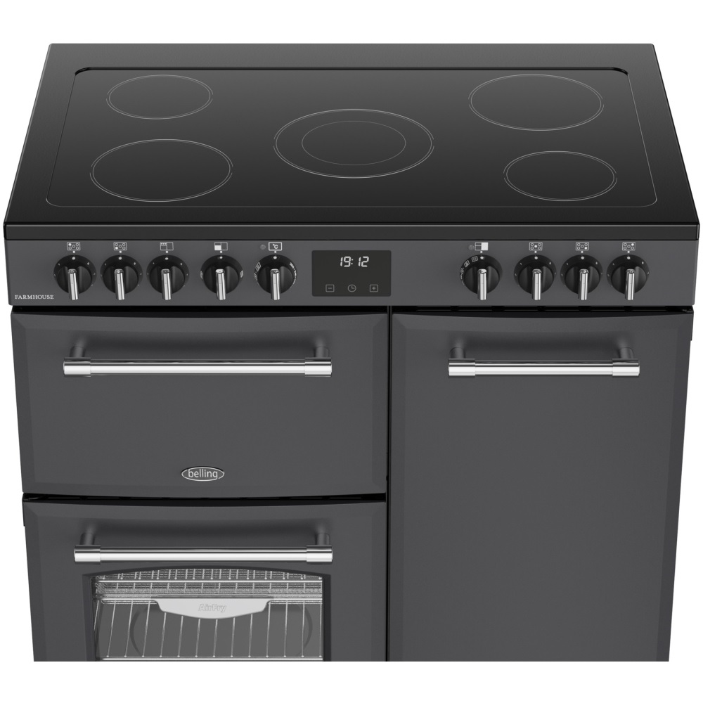 Belling 444411816 RCA FARMHOUSE 90E 90cm Ceramic Range Cooker, Anthracite/Grey - Image 4 Belling 444411816 RCA FARMHOUSE 90E 90cm Ceramic Range Cooker, Anthracite/Grey - Image 4