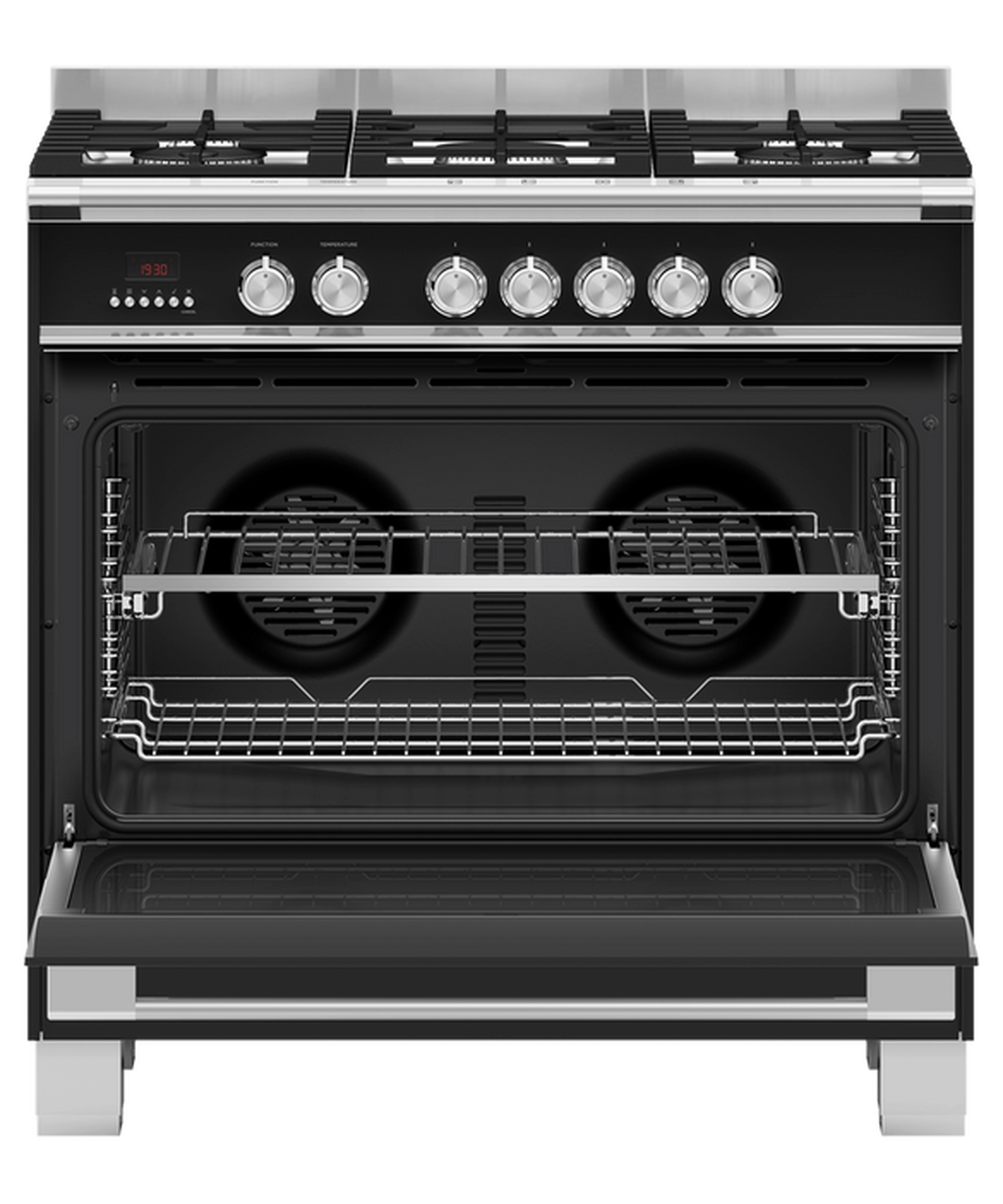 Fisher & Paykel OR90SCG4B1 90cm Dual Fuel 5 Burner Range Cooker - Black - Image 2 Fisher & Paykel OR90SCG4B1 90cm Dual Fuel 5 Burner Range Cooker - Black - Image 2