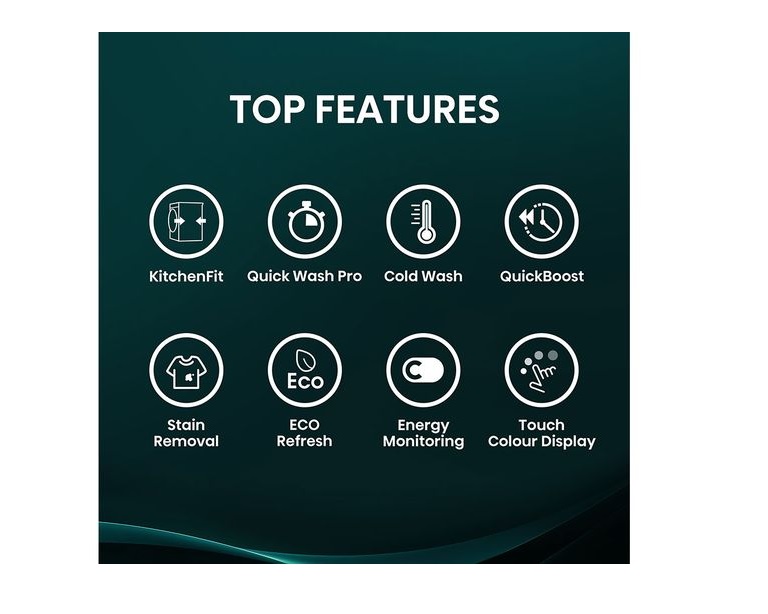 Hisense WF5I9043BWFS WiFi-enabled 9kg 1400 Spin Washing Machine - White - Image 2