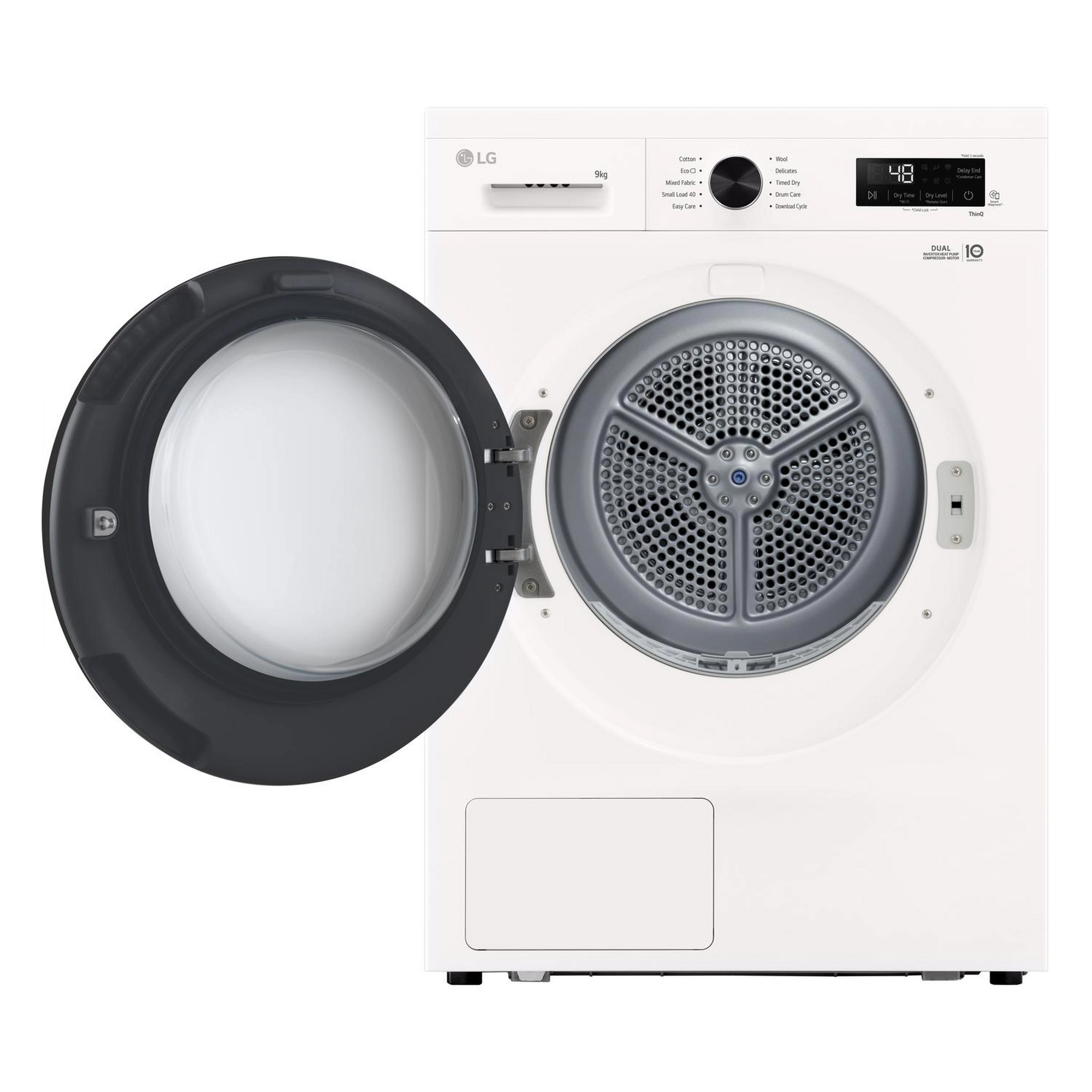 LG Series 2 ThinQ RHX1009NWK 9 kg Heat Pump Tumble Dryer - White - Image 2 LG Series 2 ThinQ RHX1009NWK 9 kg Heat Pump Tumble Dryer - White - Image 2