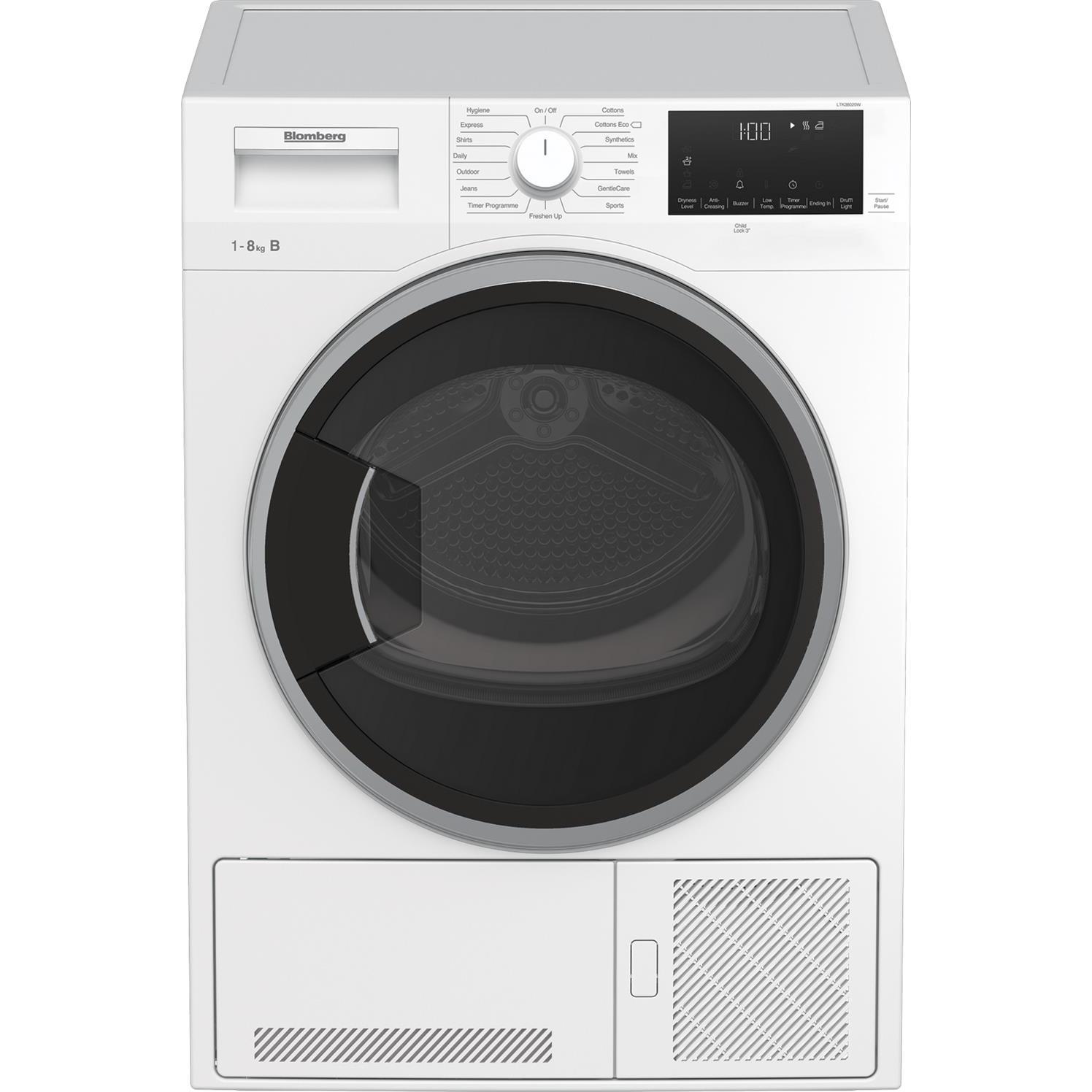 Blomberg LTK38020W 8kg Condenser Tumble Dryer in White