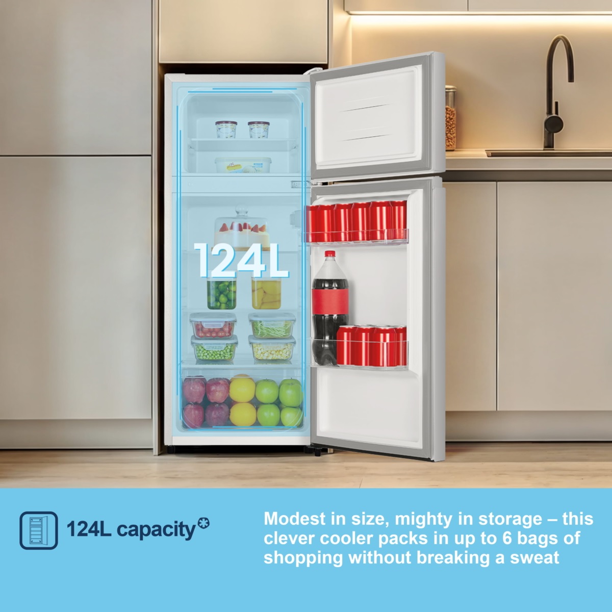 Fridgemaster MTM48120E Static Fridge Freezer, 70/30 - White - Image 3