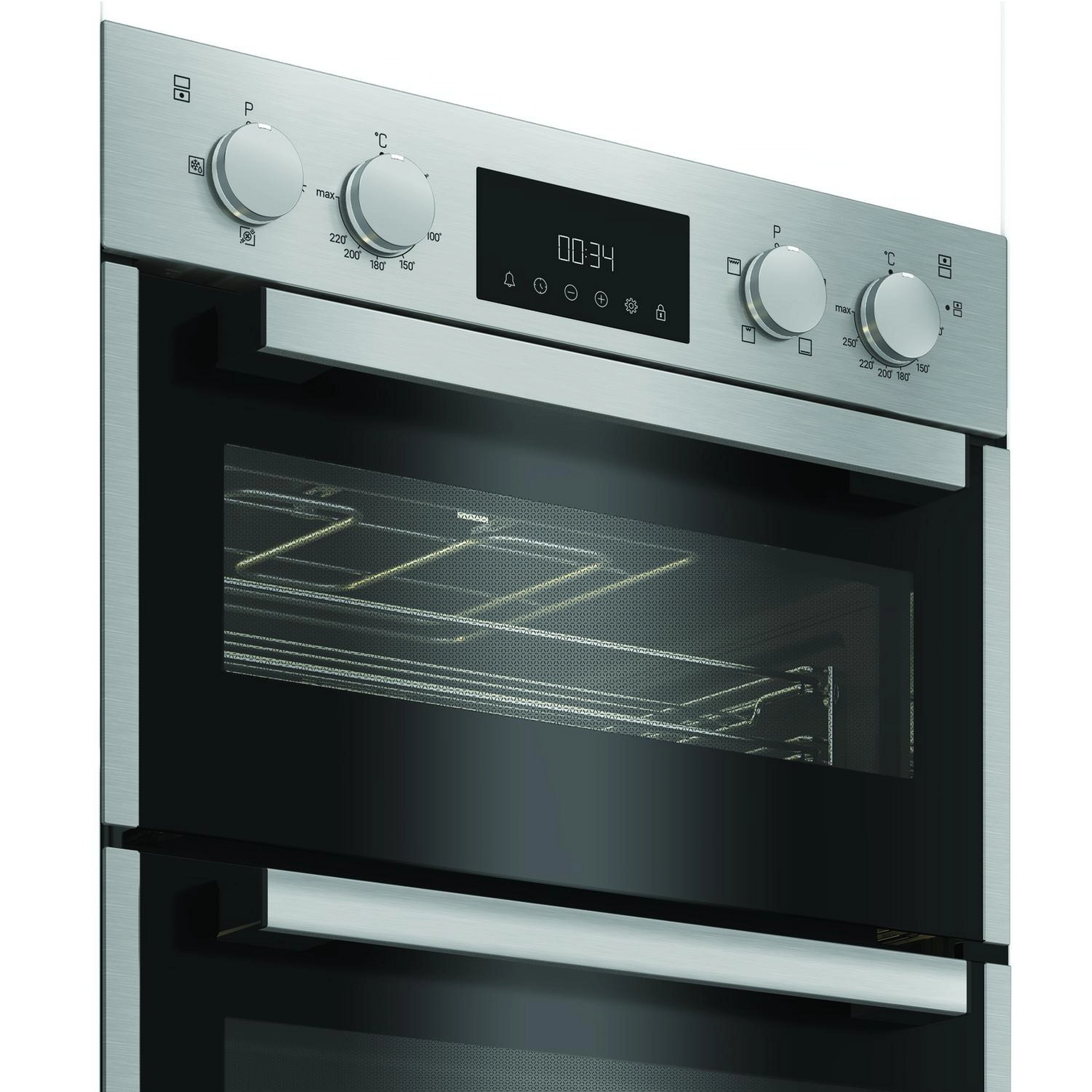 Hotpoint DIH10DIX 59.4cm Built In Electric Double Oven - Silver - Image 3