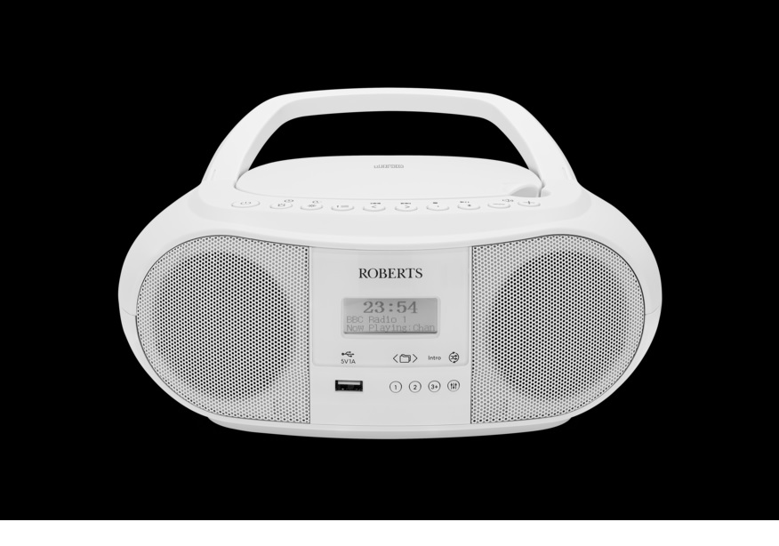 Roberts ZOOMBOX4 FM/DAB/DAB+ CD Boombox with Bluetooth – White - Image 2