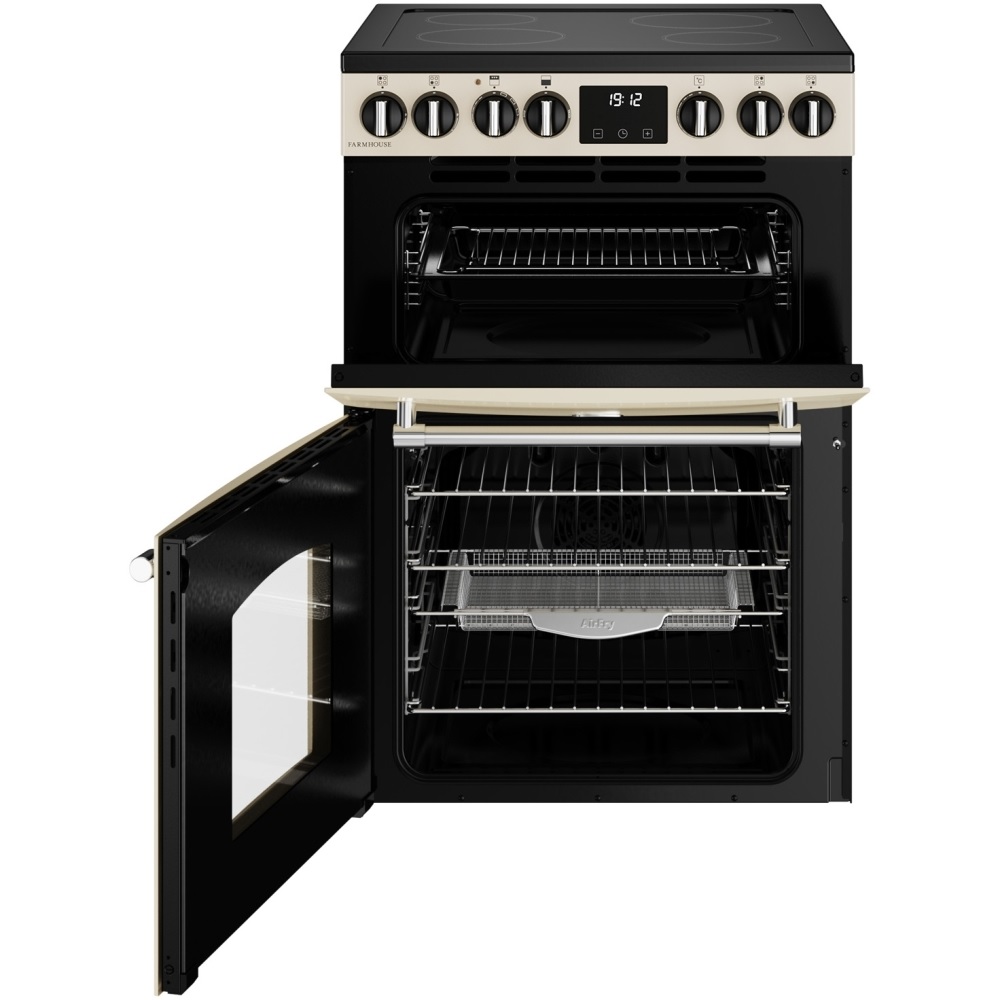 Belling 444411811 Farmhouse 60E Ceramic Electric Cooker with Double Oven, Cream - Image 2 Belling 444411811 Farmhouse 60E Ceramic Electric Cooker with Double Oven, Cream - Image 2