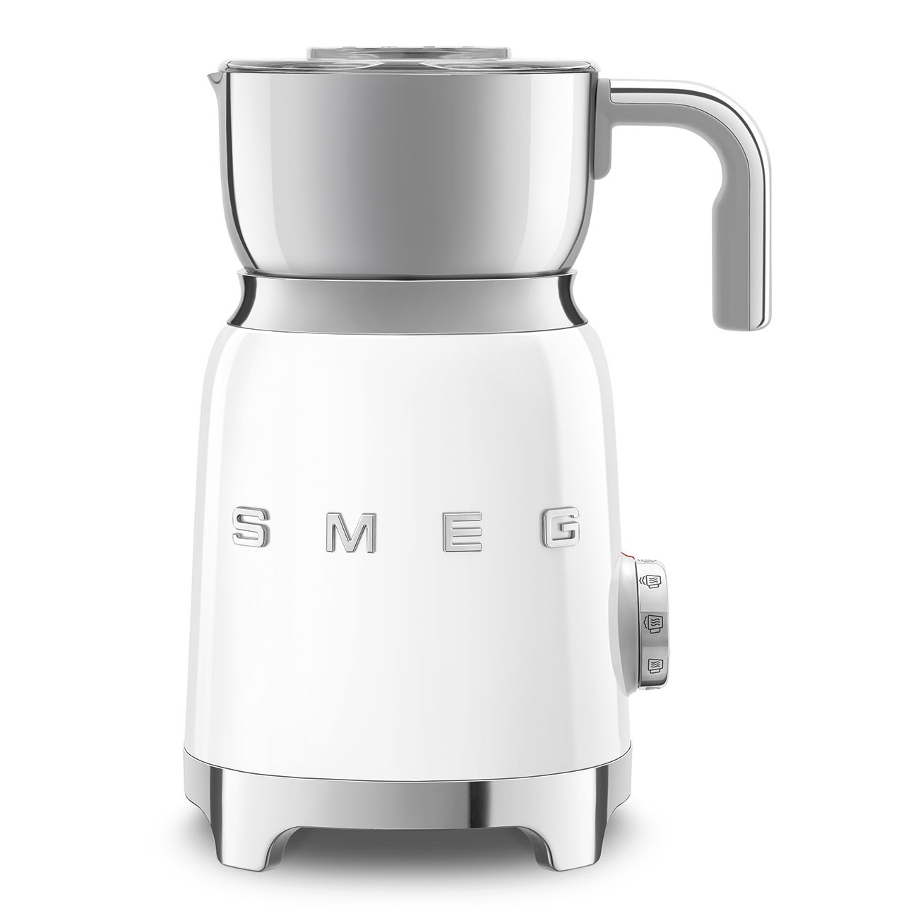 Smeg MFF11WHUK 50's Style Multi Milk Frother, White - Image 1 Smeg MFF11WHUK 50's Style Multi Milk Frother, White - Image 1