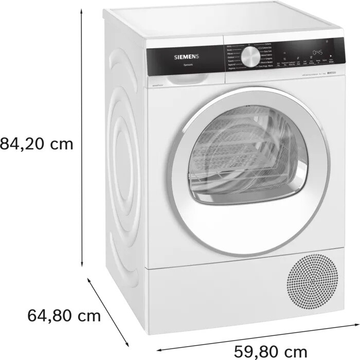 Siemens WQ45G2D2GB iQ500 9Kg Heat Pump Tumble Dryer – White - Image 4 Siemens WQ45G2D2GB iQ500 9Kg Heat Pump Tumble Dryer – White - Image 4