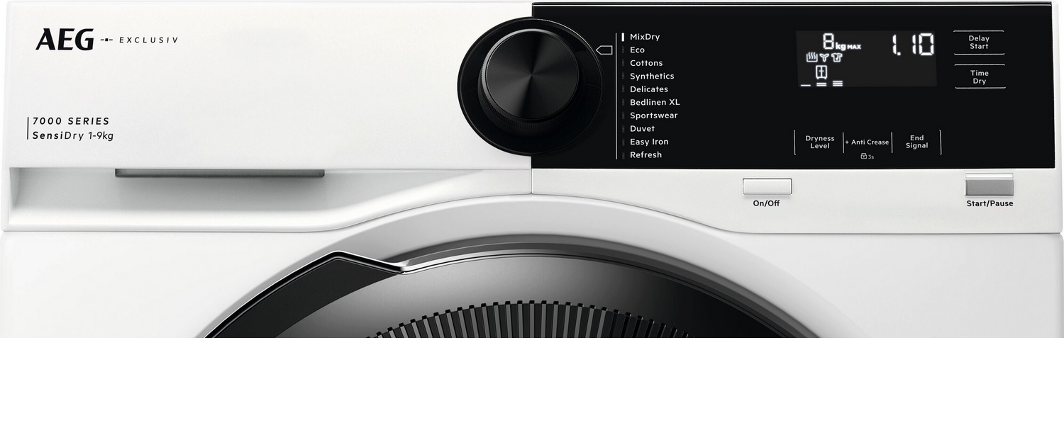 AEG TR729A4B Heat Pump Tumble Dryer, 9kg - White - Image 2 AEG TR729A4B Heat Pump Tumble Dryer, 9kg - White - Image 2