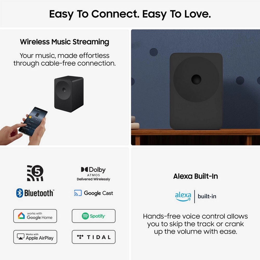 Samsung HW-LS70H/XU Multi-Directional Music Studio 7 WiFi-Bluetooth Wireless Speaker - Black - Image 4