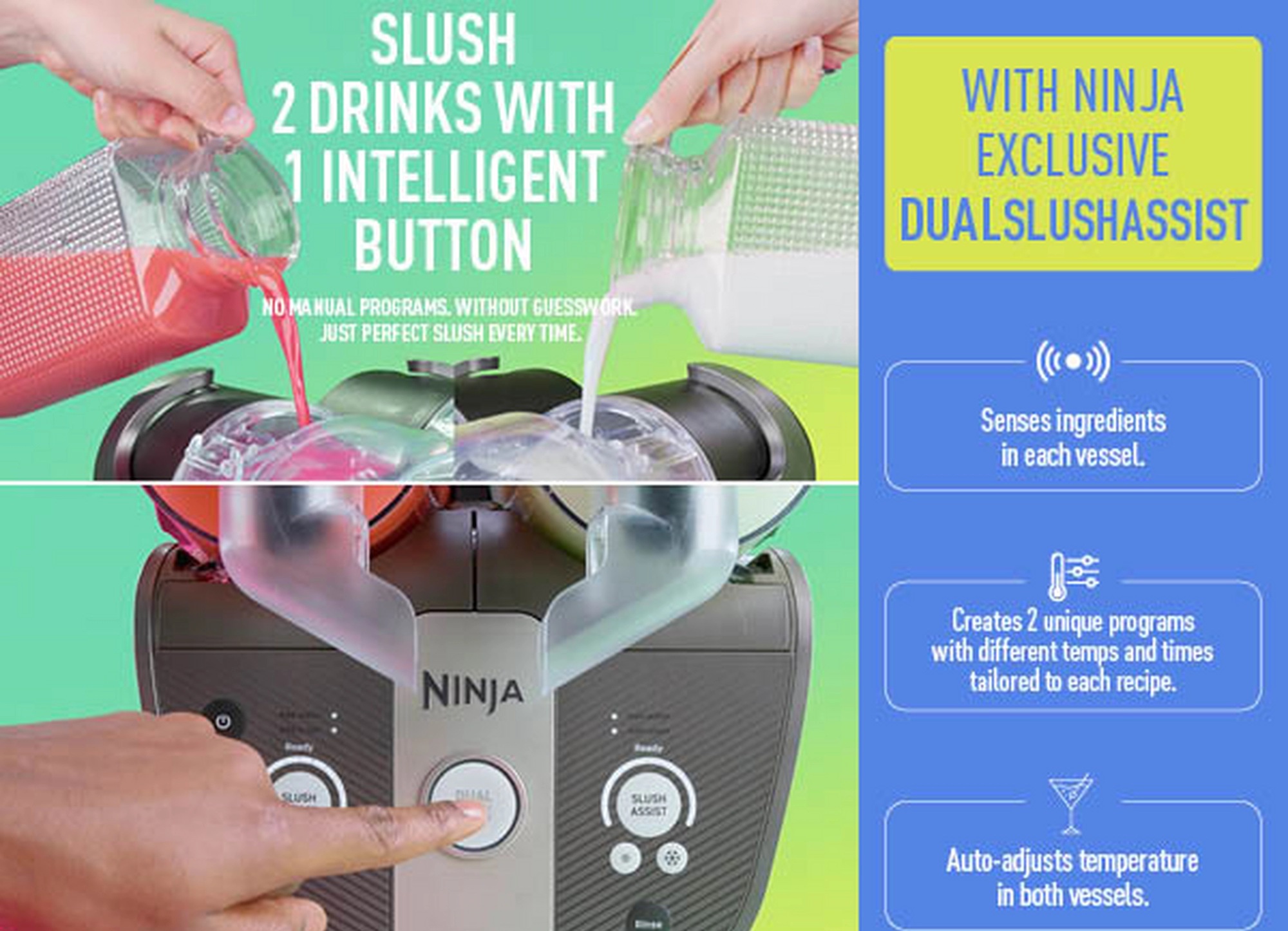 NINJA FS701UKBL SLUSHi Twist Frozen Drink Maker - Blue - Image 2