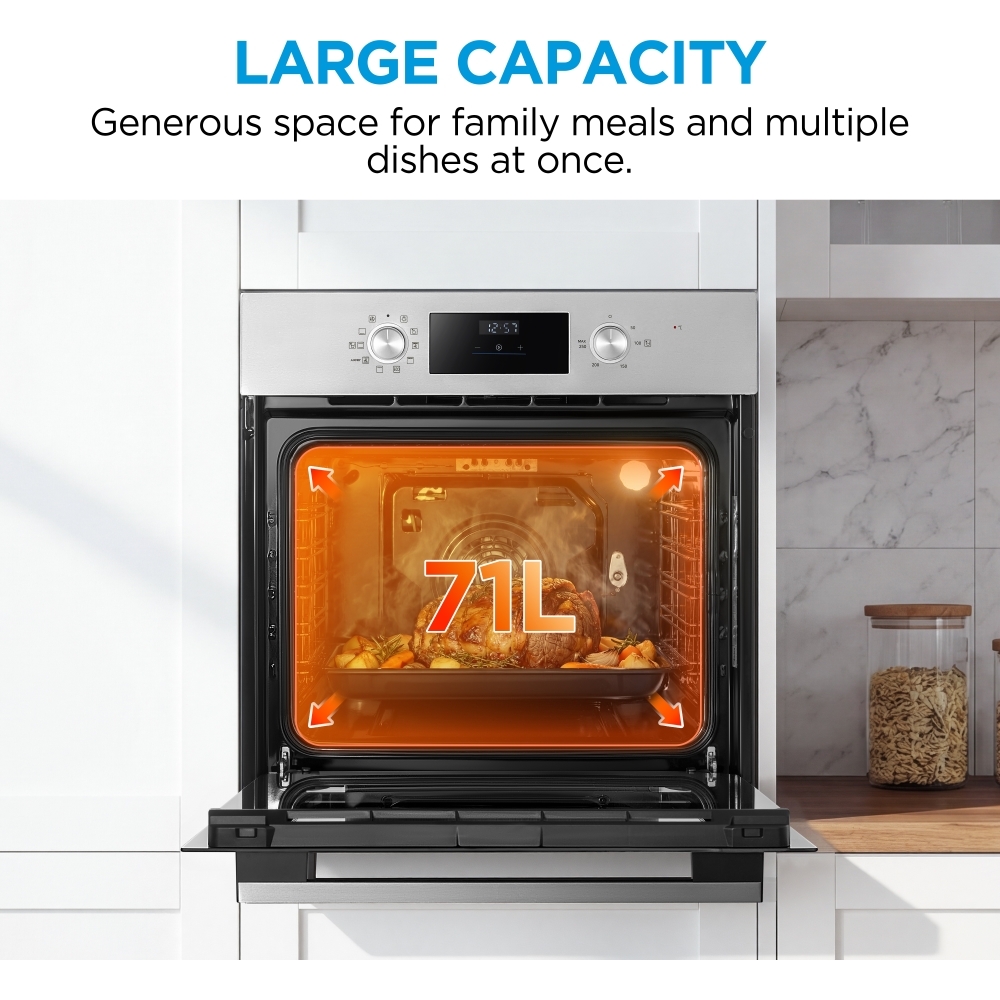 Midea Xpress Fry MBO65M90D2-SS Multifunction Built In Single Oven - Stainless Steel - Image 2 Midea Xpress Fry MBO65M90D2-SS Multifunction Built In Single Oven - Stainless Steel - Image 2