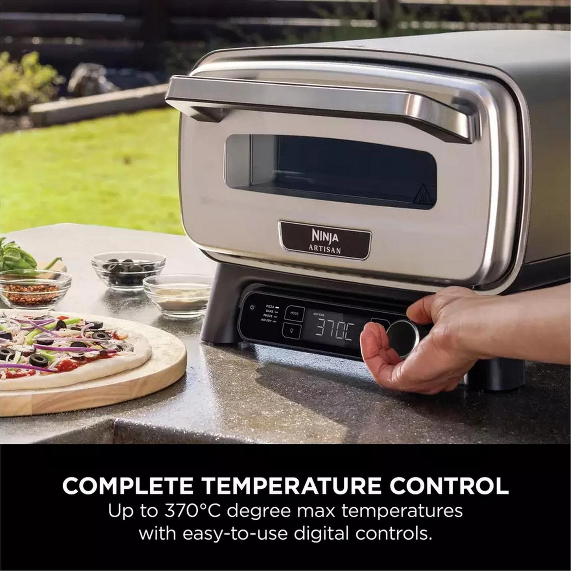 Ninja MO203UK Artisan Outdoor Pizza & Air Fry Oven with Cover - Grey - Image 2 Ninja MO203UK Artisan Outdoor Pizza & Air Fry Oven with Cover - Grey - Image 2