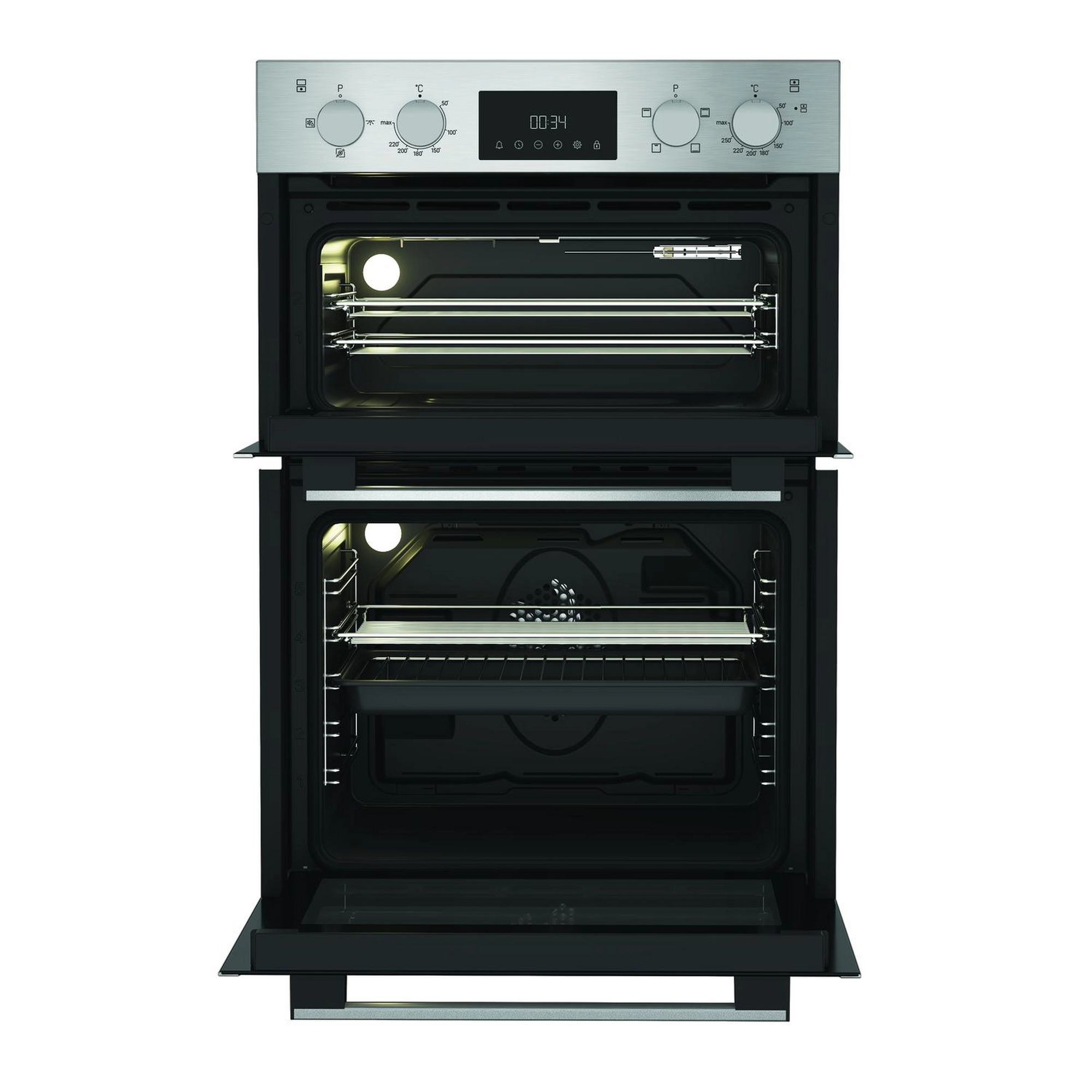 Hotpoint DIH10DIX 59.4cm Built In Electric Double Oven - Silver - Image 2 Hotpoint DIH10DIX 59.4cm Built In Electric Double Oven - Silver - Image 2