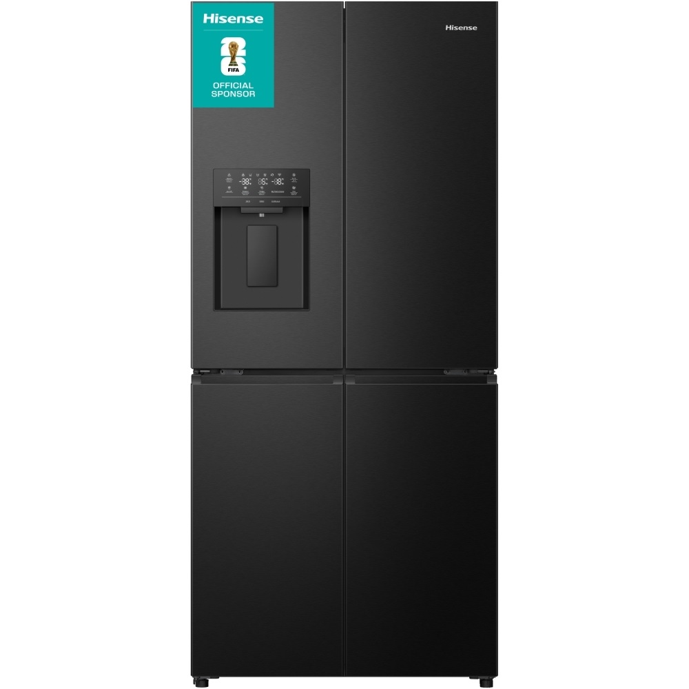 Hisense RQ5P470SYFD American Fridge Freezer, Non-Plumbed - Black