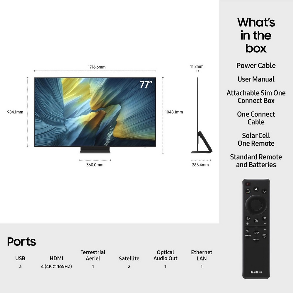 Samsung QE77S95FATXXU 77" OLED Smart AI TV - Image 7