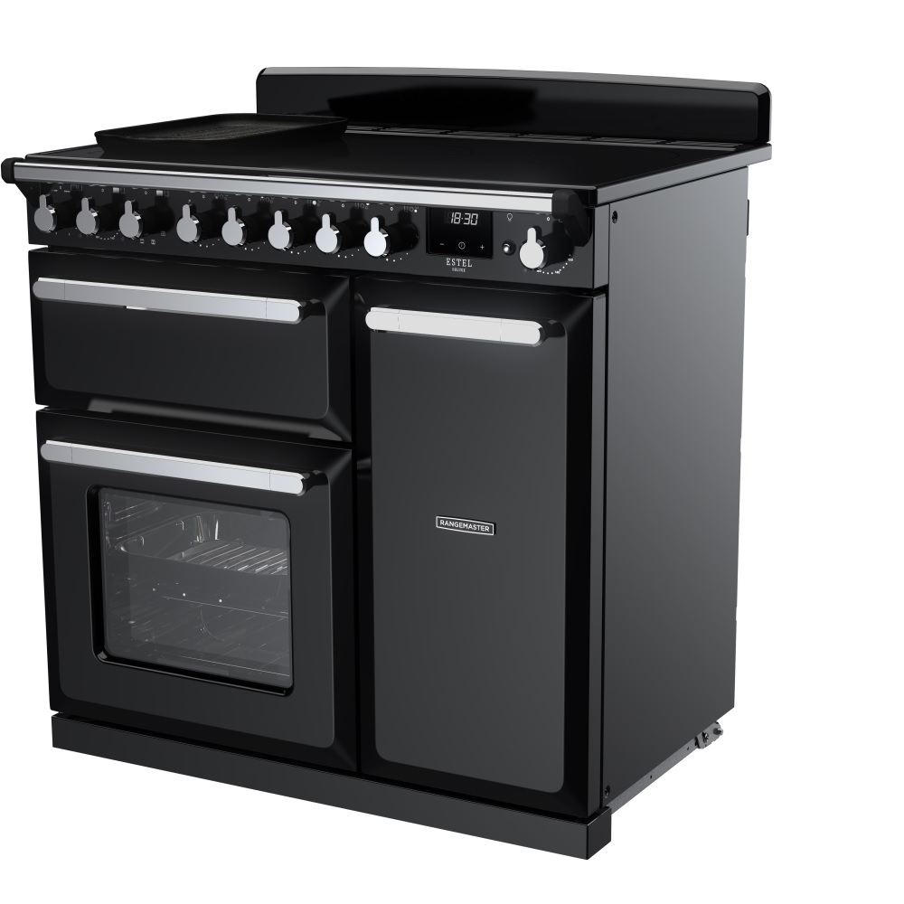 Rangemaster ESDL90EIPGBL-CM1 90cm Induction Range Cooker Estel Deluxe Black/Chrome - Image 2