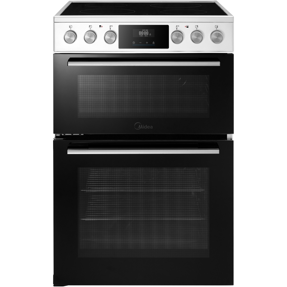 Midea MFO24EME4R118-WH 60cm Double Oven Cooker with Ceramic Hob - White