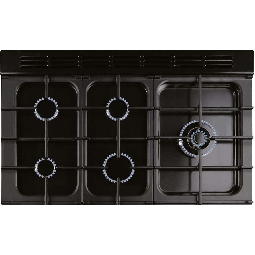 Rangemaster CLDL100DFPGBL-AB1 100cm Dual Fuel Range Cooker Classic Deluxe Gloss Black/Antique Brass - Image 2