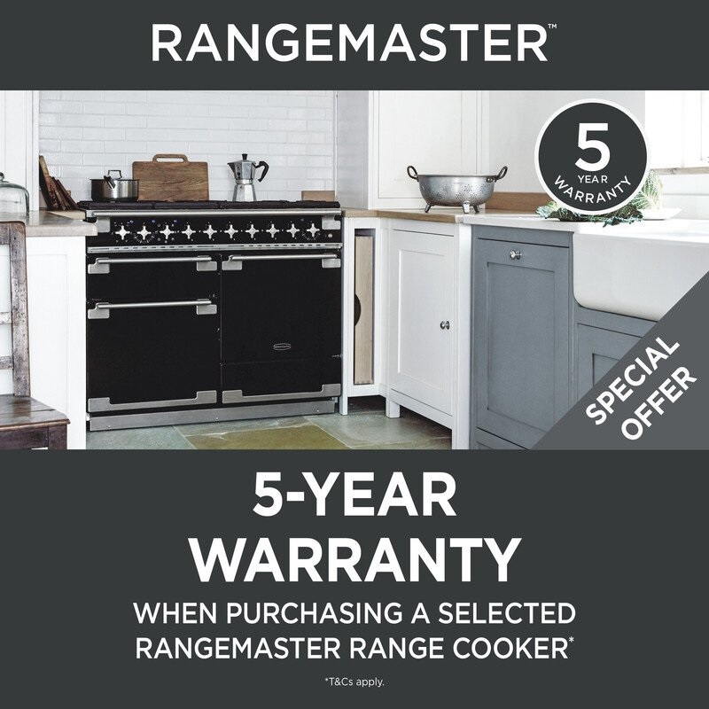 Rangemaster CLDL90DFPGBL-CM1 90cm Dual Fuel Range Cooker Classic Deluxe Gloss Black/Chrome - Image 6 Rangemaster CLDL90DFPGBL-CM1 90cm Dual Fuel Range Cooker Classic Deluxe Gloss Black/Chrome - Image 6