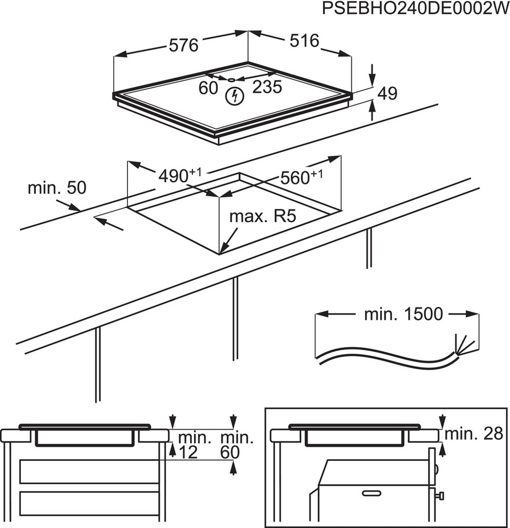 AEG TN64IA00XB 58cm Series 5000 4 Zone Induction Hob – STAINLESS STEEL - Image 3 AEG TN64IA00XB 58cm Series 5000 4 Zone Induction Hob – STAINLESS STEEL - Image 3