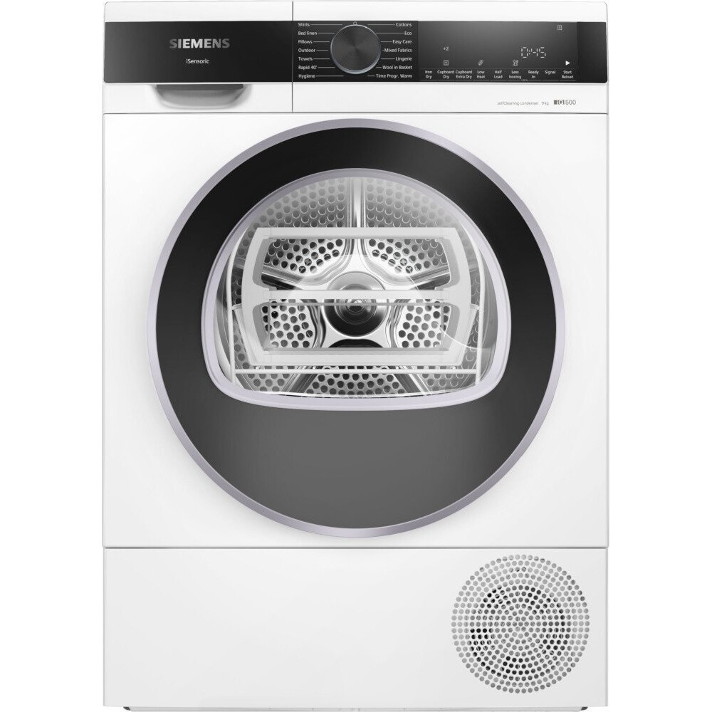 Siemens WQ45G203GB iQ500 Heat Pump Tumble Dryer, 9kg - White - Image 1