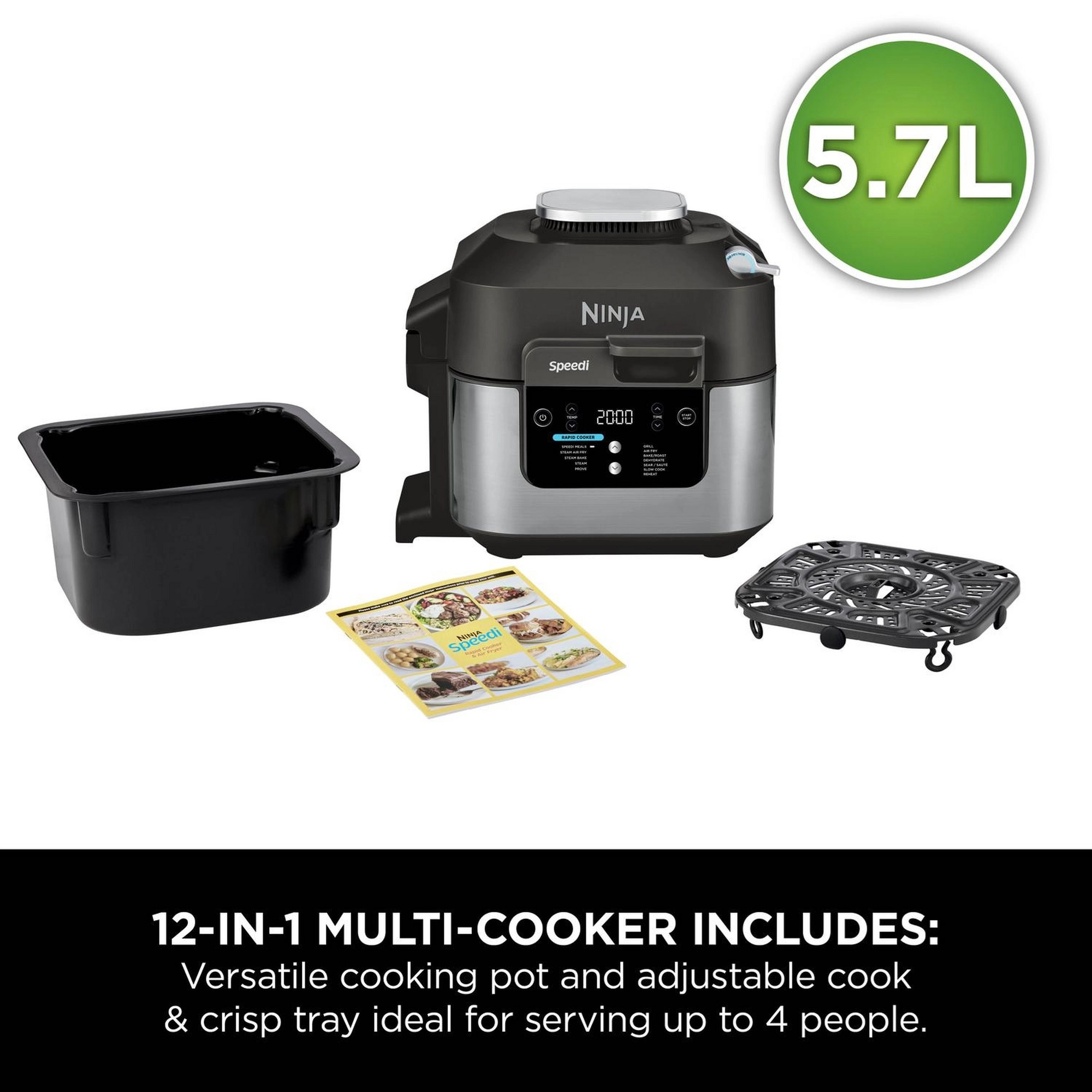 NINJA ON500UK Speedi 12-in-1 Air Fryer & Slow Cooker – Black - Image 2 NINJA ON500UK Speedi 12-in-1 Air Fryer & Slow Cooker – Black - Image 2